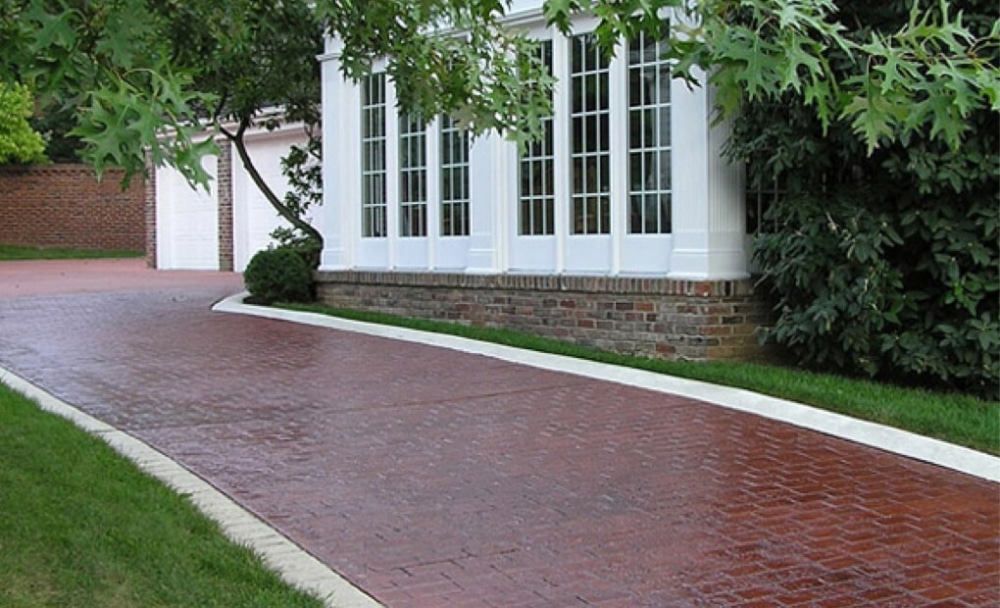 A stamped concrete driveway sealed with CSS Emulsion