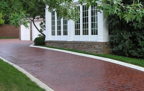 A stamped concrete driveway sealed with CSS Emulsion