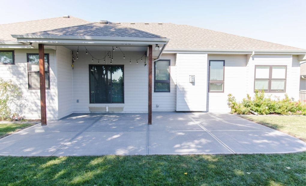 Completed DecoShield installation on concrete patio