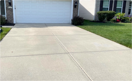Cracked and uneven driveway repair in Indiana