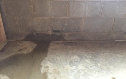 Repaired concrete basement floor, lifted and leveled with PolyLevel