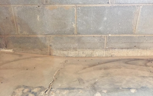 Uneven concrete basement floor