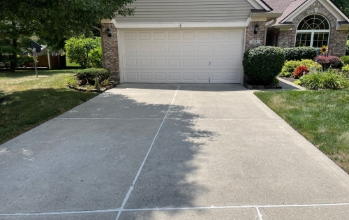 Repaired concrete driveway in Indiana