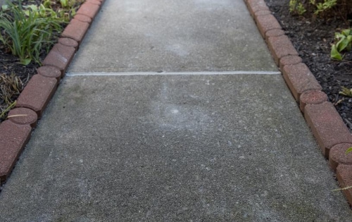 Repaired concrete walkway