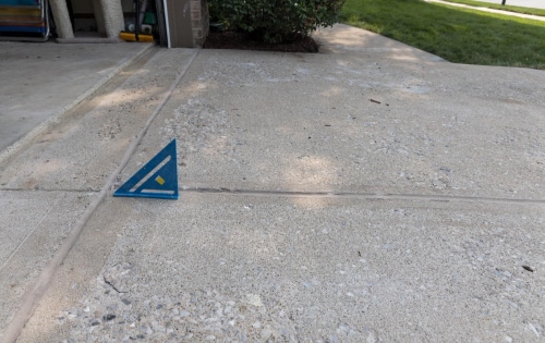 Repaired sinking driveway