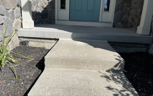 Repaired sinking front step