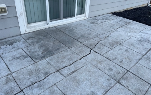 cracked stamped patio